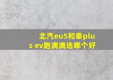 北汽eu5和秦plus ev跑滴滴选哪个好